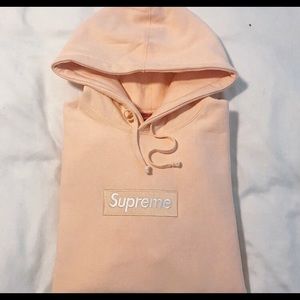 Peach Supreme Box Logo Hoodie Flash 